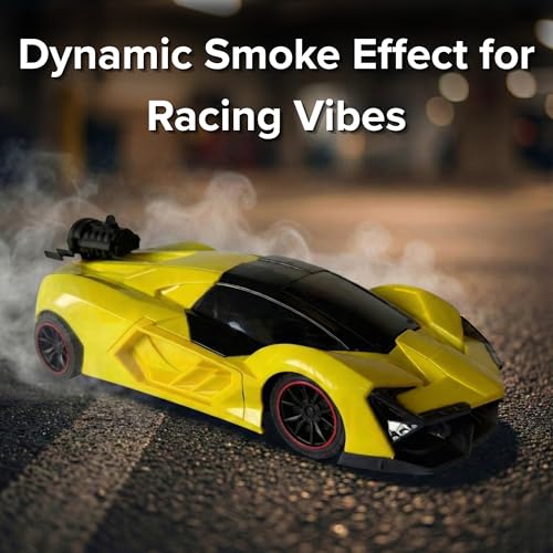 Image of Lilplay Rechargeable Lamborghini Racing Car with Remote Control, Sports Racing Car with Openable Doors, LED Light, and Smoke Effect, High Performance Rc Car for Kids, Boys and Girls