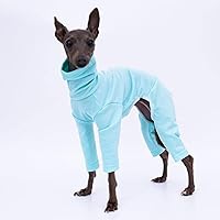 Vista 8 de Greyhound Clothes - Mameluco básico de algodón suave con cuello alto para perro, sudadera de manga larga, pijama elástica para perro italiano