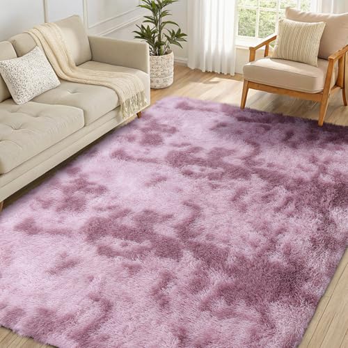 smiry Hochflor Teppich Wohnzimmer, Waschbar Anti-Rutsch Moderner Flauschiger Kuscheliger Teppich für Wohnzimmer Deko, Schlafzimmer, Kinderzimmer, 60 x 100 cm, Rosa smiry Hochflor Teppich Wohnzimmer, Waschbar Anti-Rutsch Moderner Flauschiger Kuscheliger Teppich für Wohnzimmer Deko, Schlafzimmer, Kinderzimmer, 60 x 100 cm, Rosa