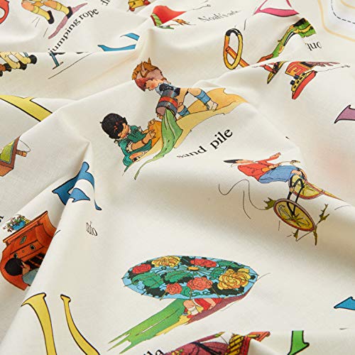 Michael Miller Vintage Treasures Alphabet Fabric Panel - 24" x 44" Multi-Color Cotton for Quilting and Crafts 3 Michael Miller Vintage Treasures Alphabet Fabric Panel - 24" x 44" Multi-Color Cotton for Quilting and Crafts - Image 2