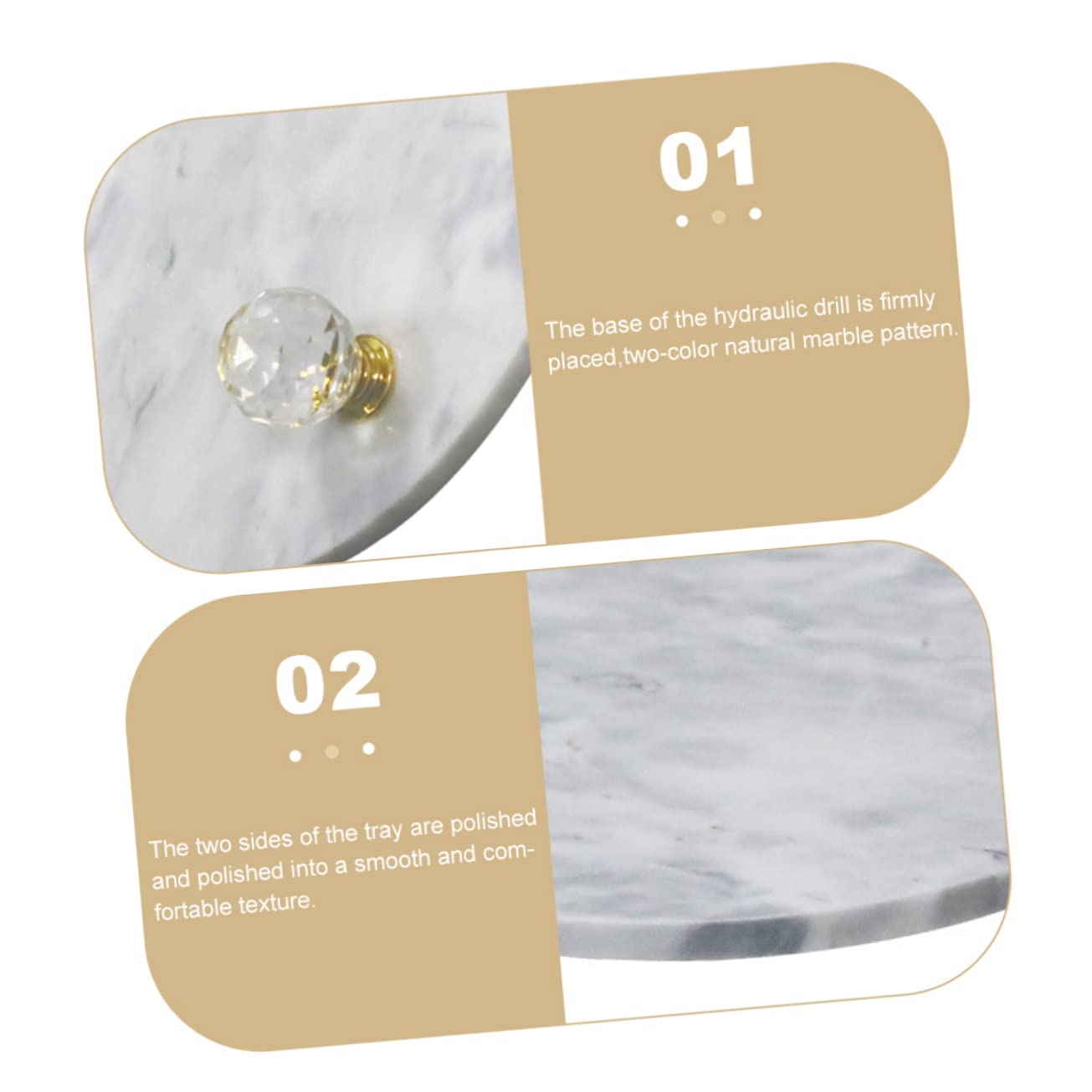 CALLARON Soporte Decorativo De Mármol para Joyería Bandeja Multifuncional para Hogar y Baño Organizador De Accesorios Elegante y Práctico
