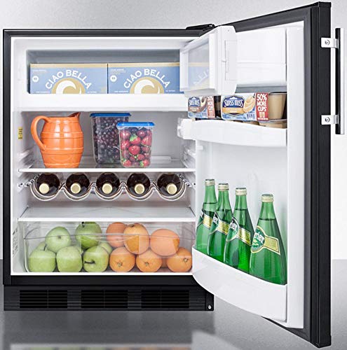 Summit Ct663Bkbi 24 Compact Refrigerator With 5.1 Cu. Ft. Capacity Adjustable Glass Shelves Dual Evaporator Reversible Door Adjustable Thermostat In Black #TOP3