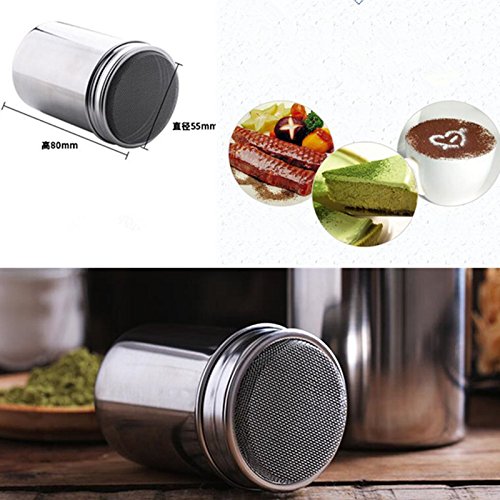 Lawei Set Di 16 Agitatori Per Farina E Spezie In Acciaio Inox Con Coperchio Girevole - Barattoli In Vetro 90ml, 4,8x8 Cm, Con Finestra Visiva