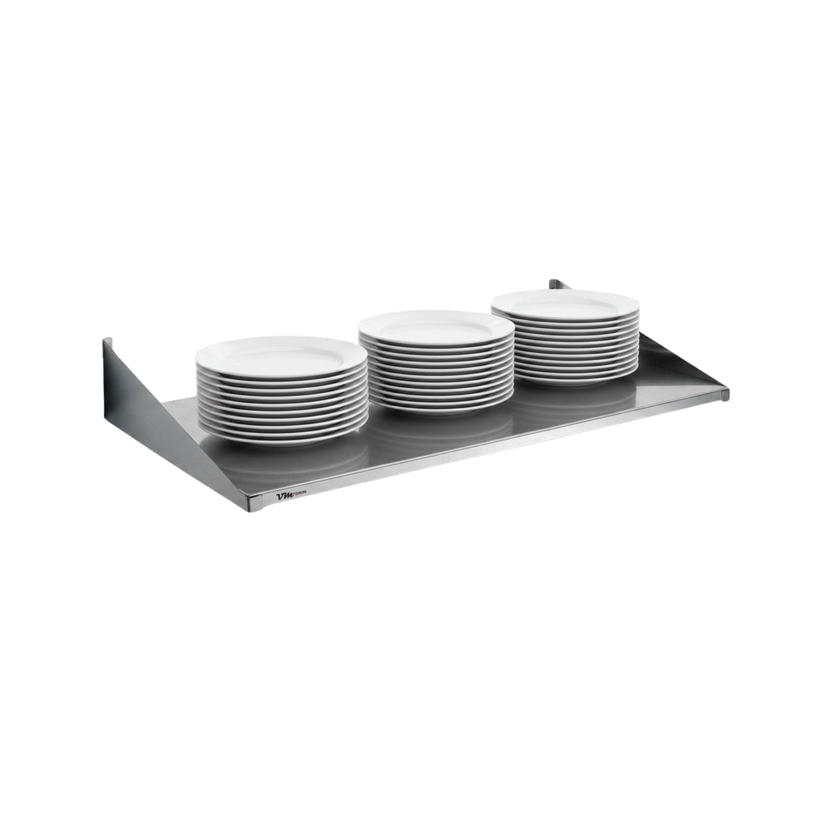 Tablero de pared de acero inoxidable - Dimensiones 140 x 40 cm - Fácil de montar - AISI 430 Aleación - Estantería de pared para cocina, Gastro de acero inoxidable, estante de pared para