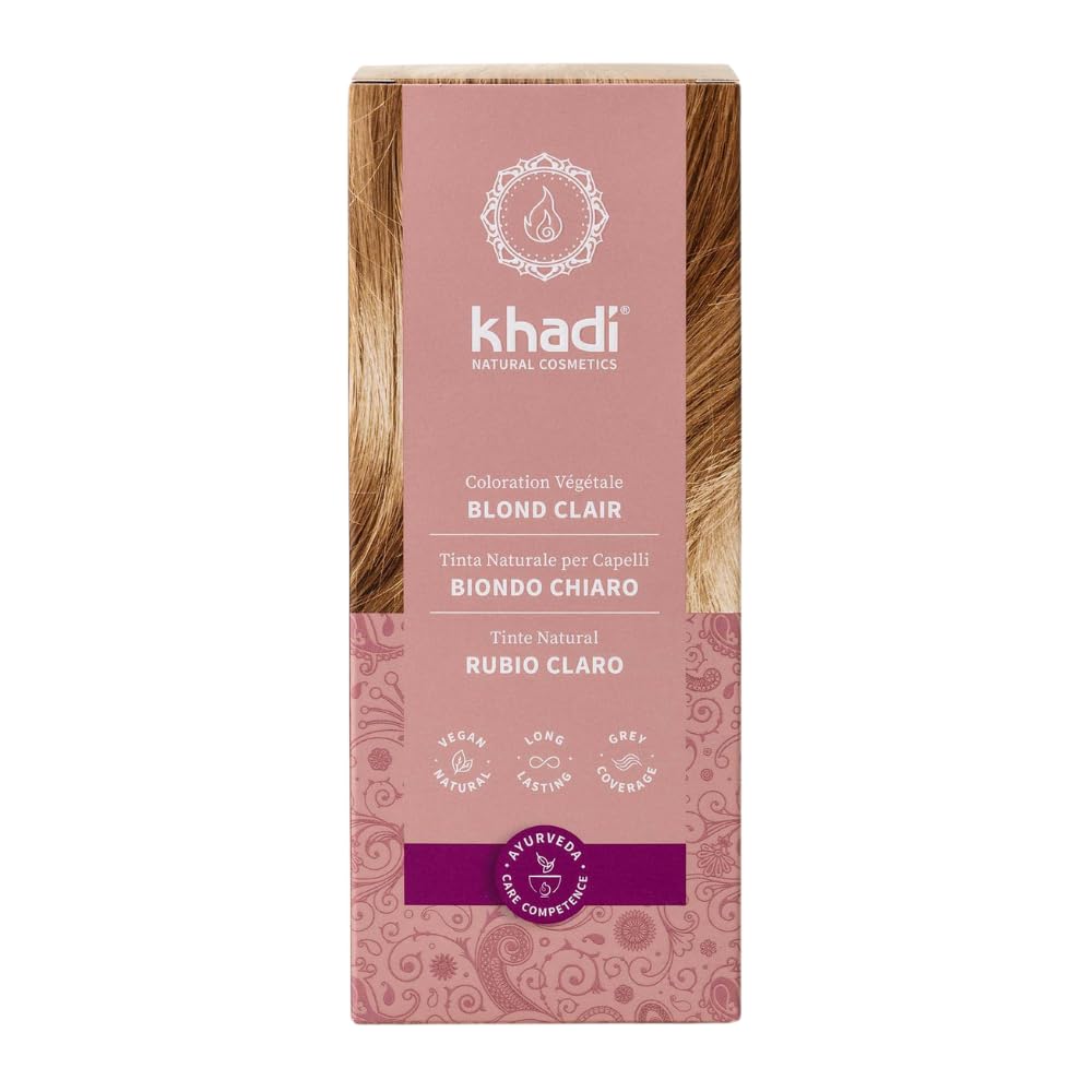 khadi LIGHT BLONDE VEGETABLE HAIR DYE - Dye for a radiant wheat blonde to a warm golden honey blonde - 100% vegetable and natural - 100 g