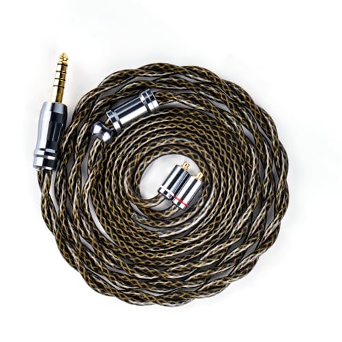 NICEHCK GodDNA イヤホンリケーブル アップグレードケーブル MMCX 4.4mm 銅銀合金+銀メッキ合金銅+銀メッキ7N高導電銅ミックス デュアルシールド構造 交換用 音質改善 イヤモニ hifi 金属製コネクタ 着脱式 1.2m(4.4mm