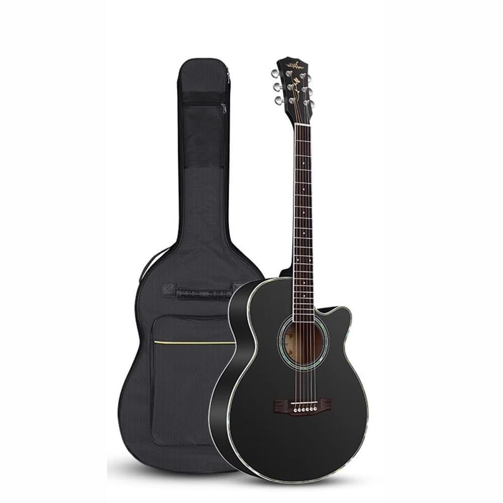 Kit per principianti di chitarra acustica con custodia, corde, tracolla, accordatore, accordatore, plettro, plettri per un facile apprendimento e pratica