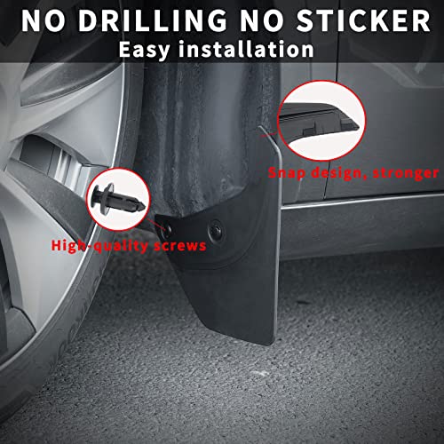 Jawjut Mud Flaps, Compatible With Tesla Model Y,Splash Guard Accessories, No Drilling Required, Black #TOP5