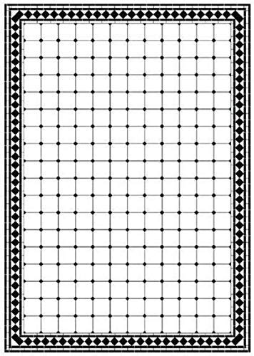 Melody Jane Dolls House Fenice Victorian Mosaic Tile Floor Black & White Gloss Card Sheet