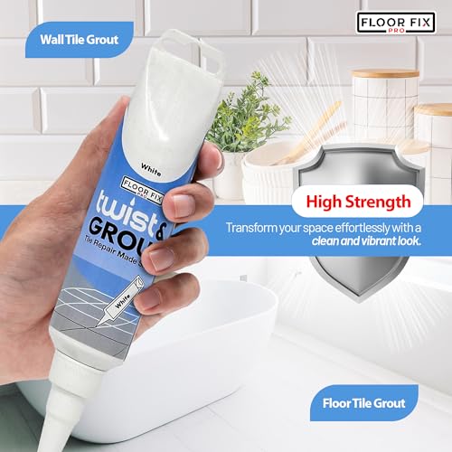 Twist & Grout Reviver - from Floor-Fix Pro - Repair for Bathroom/Shower/Kitchen Tiles Fast - Premixed Durable & Waterproof Tile Restoration Kit- Includes Spatula (Anthracite)