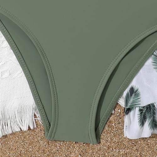 Girls 3 Piece Swimsuit Cute Bathing Suit Bikini Set with Cover Up Beach Skirt Spaghetti Strap Tropical Swimwear for Kids4