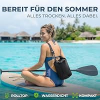 Nordlight Dry Bag 5L Wasserdichter Beutel - (Schwarz) Wasserdichter Packsack Mit Roll Top Verschluss Und Schultergurt | Schwimmen, Baden, Strand, Kanu, Stand Up Paddling, Tauchen – Ansicht 4