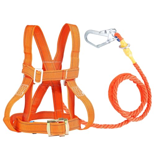 Magicbox Absturzsicherung Sicherheitsgurt [EN 361] | Professioneller Ganzkörper-Auffanggurt Set mit 3M Seil & Stahlkarabiner | Verstellbar 50-120cm für Dachdecker, Industrie, Höhenarbeit