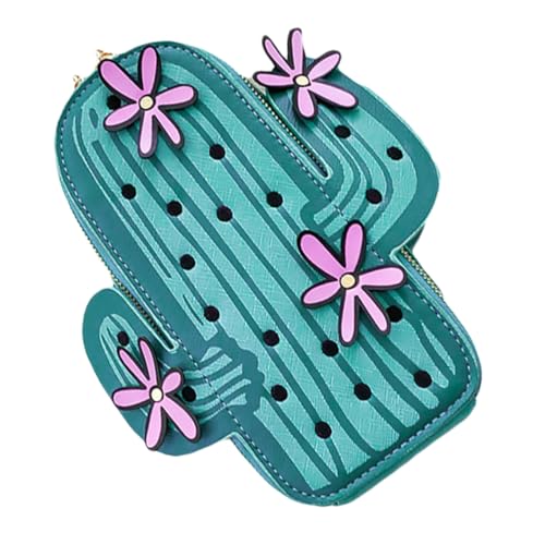 Sac bandoulière femme PU étanche avec design cactus multifonctionnel