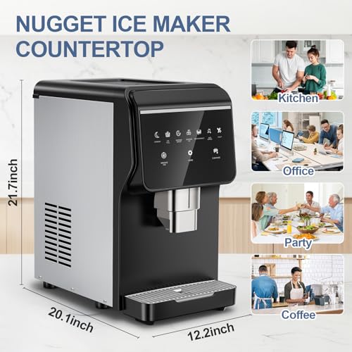 Image of 3-in-1 Nugget Ice Maker with Ice /Water Dispenser,90Lbs /24H Pellet Chewable