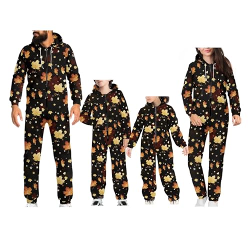 Family Matching Pajamas Set Long Sleeve Pjs Adult Onesie Hooded Sleepwear Loungewear Suit