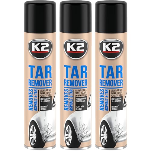 K2 Limpiador de Alquitrán, Asfalto, Resinas, Adhesivos, Manchas Grasas de Aceites - Pack de 3 Tar Remover 300 ml