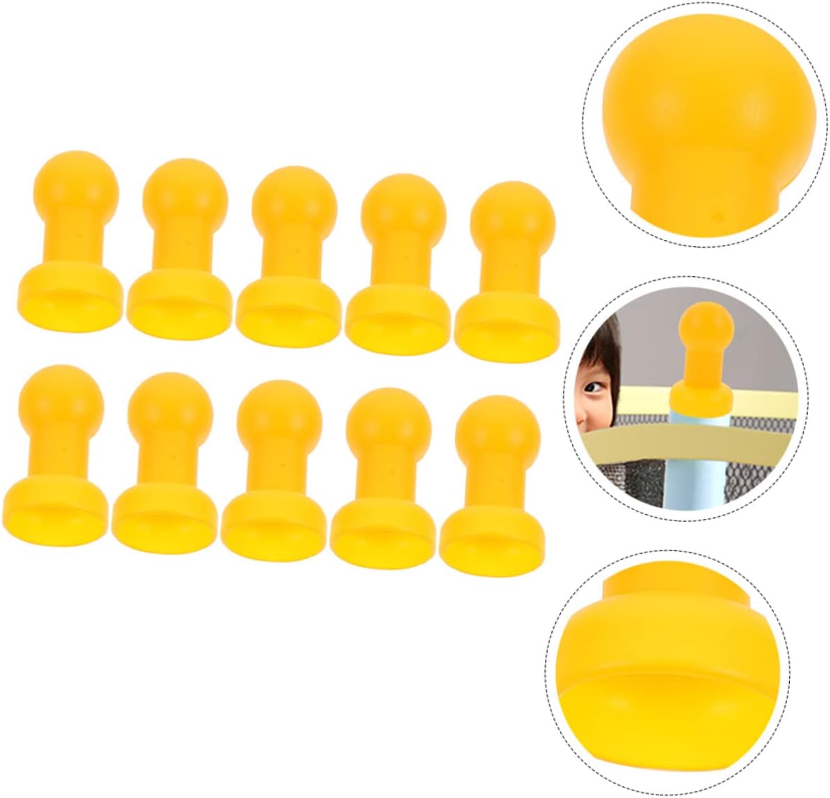 Children Trampoline Pole Caps Replacement 3.54 Inch Durable Trampoline Accessories Pole Tops for Safety Net Installation and Parts