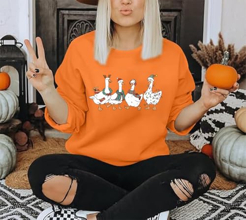 Goose Halloween Fall Sweatshirt Silly Goose Christmas Sweatshirt Funny Spooky Season Gooses Pullover Tops2
