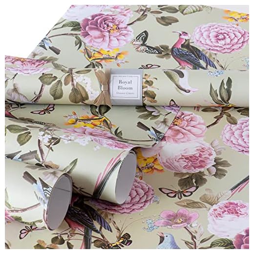 MERRITON Scented Drawer Liners, Royal Fresh Scent Paper Liners for Cabinet Drawers, Dresser Shelf, Linen Closet, Perfect for Kitchen, Bathroom, Vanity (6 Sheets) (Royal Bloom)