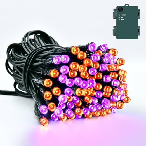Dalugo Halloween Deko Outdoor, 5M 50LED Orange Lila Halloween...