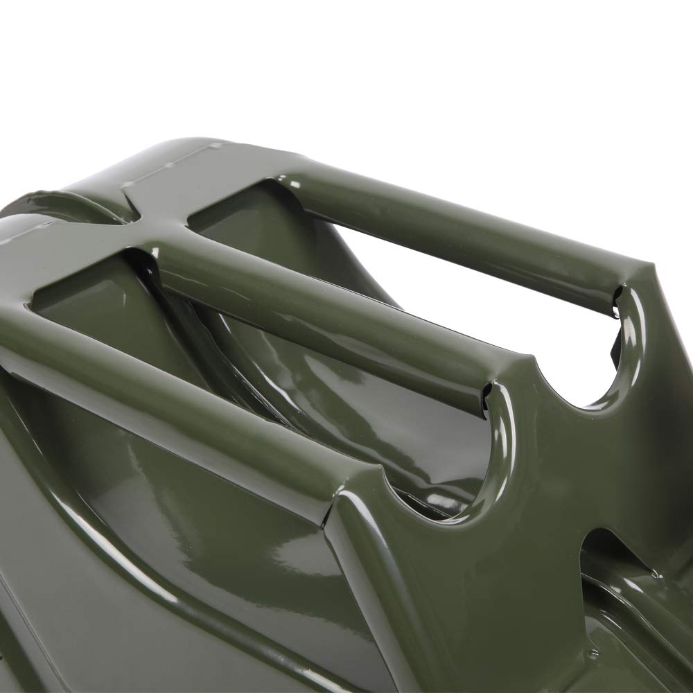 Jerrican Bidon Essence 10L Métal avec Bec Verseur, Réservoir Carburant Portable pour Essence, Diesel et Bioéthanol (Vert)