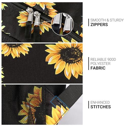 Image of ZORFIN 26L Backpack for College, and Travel: Water Resistant Bookbag - Sunflower