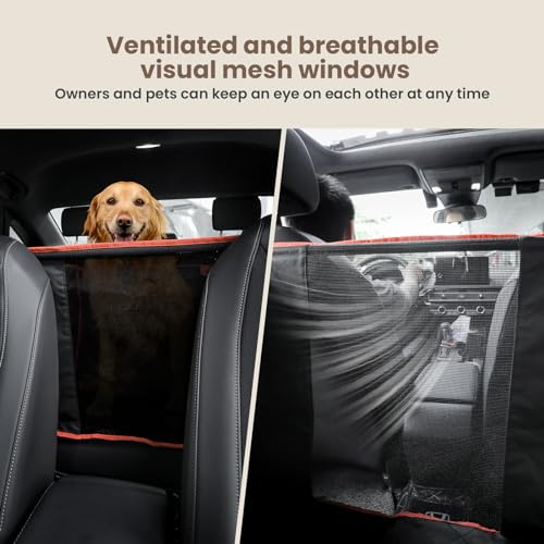 pecute Extra stabiler Hundeautositz, verstärkter Hundeautositz, kleiner Hund mit atmungsaktivem Netz und verstellbarem Hunde-Sicherheitsgurt, robuster und wasserdichter Haustier-Autositz für den