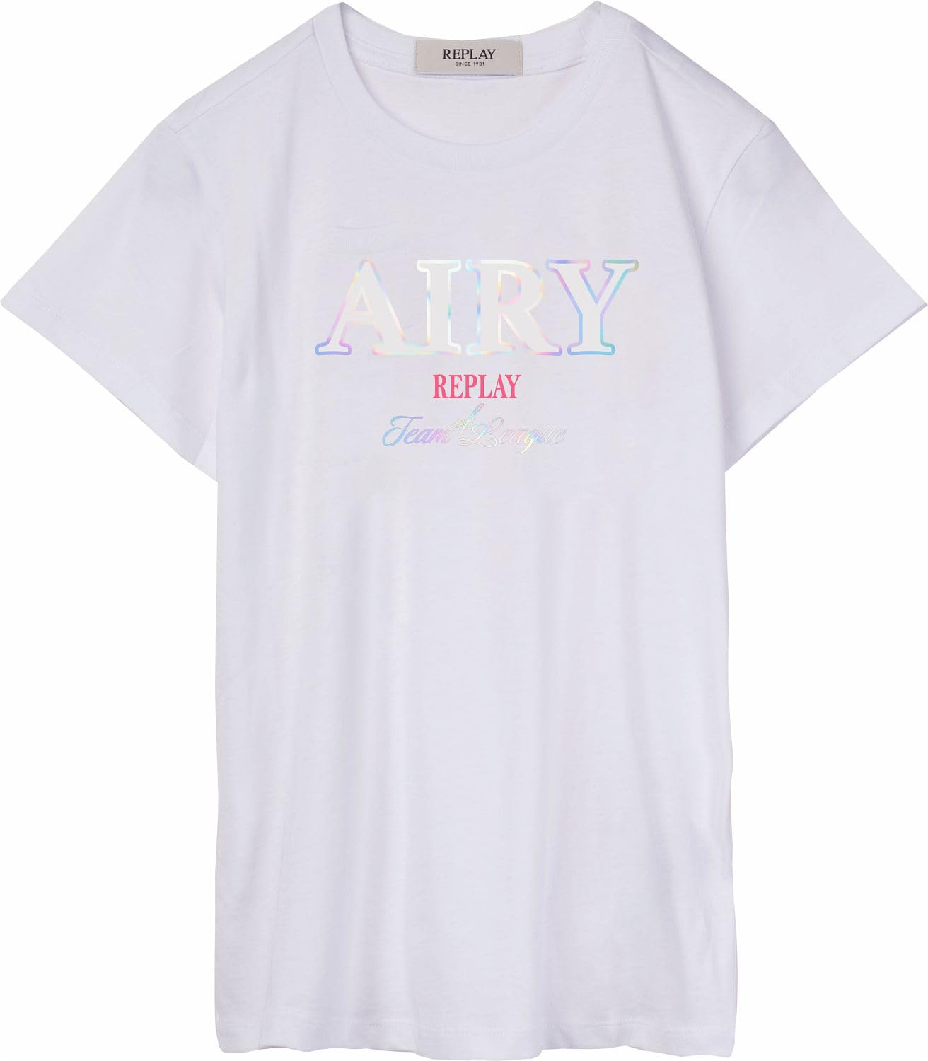 Replay Mädchen T-Shirt Kurzarm Basic, White 001 (Weiß), 4 Jahre