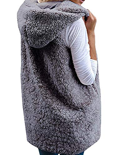 Women Fuzzy Vests Hoodie Jackets Coat Sleeveless Cardigan Waistcoat Outfit2