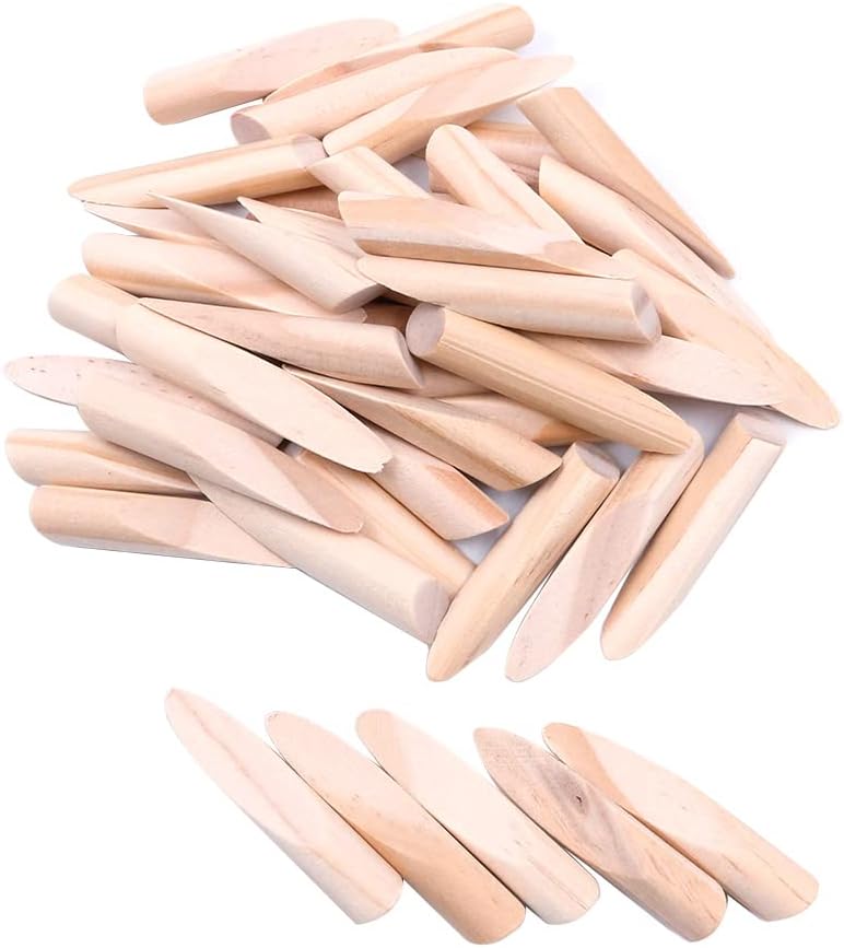 Shiwaki 50pcs Solid Wood Pocket Hole Plugs for Inclined and Vertical Holes, Light Brown - Image 3