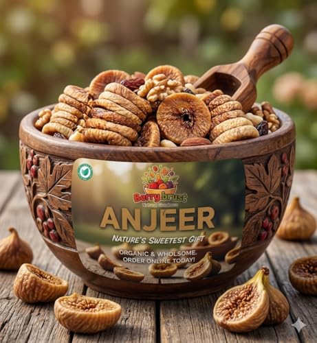 Image of RAJVEER ENTERPRISES Premium Anjeer Natural Dry Fig for Healthy Snacking, Dried Anjeer for Dieting & Breakfast | Rich Source of Fibre Calcium, Iron Minerals | Anjir Perfect for Giftings (1kg)