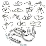 Surplex 16 Stück Knobelspiele Kit Denksportaufgaben Metallpuzzle Entwirrung Puzzles Geduldspiele Set für Erwachsene und Kinder