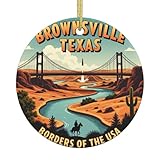 brownsville ny Material: el árbol de Navidad de Brownsville Texas Border Scen está hecho de delicadas piezas de cerámica con una buena textura. Cada colgante pequeño utiliza la técnica de impresión de doble cara para mayor durabilidad. Es fácil de limpiar, tiene un buen tacto, superficie lisa y elegante.