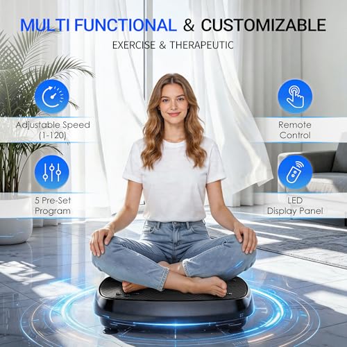 Image of Homesy Vibration Plate Exercise Machine, Vibrating Plate for Lymphatic Drainage, Full Body Shake Platform Board for Home Fitness and Fat Burning, Sport Gym Equipment for Women Men