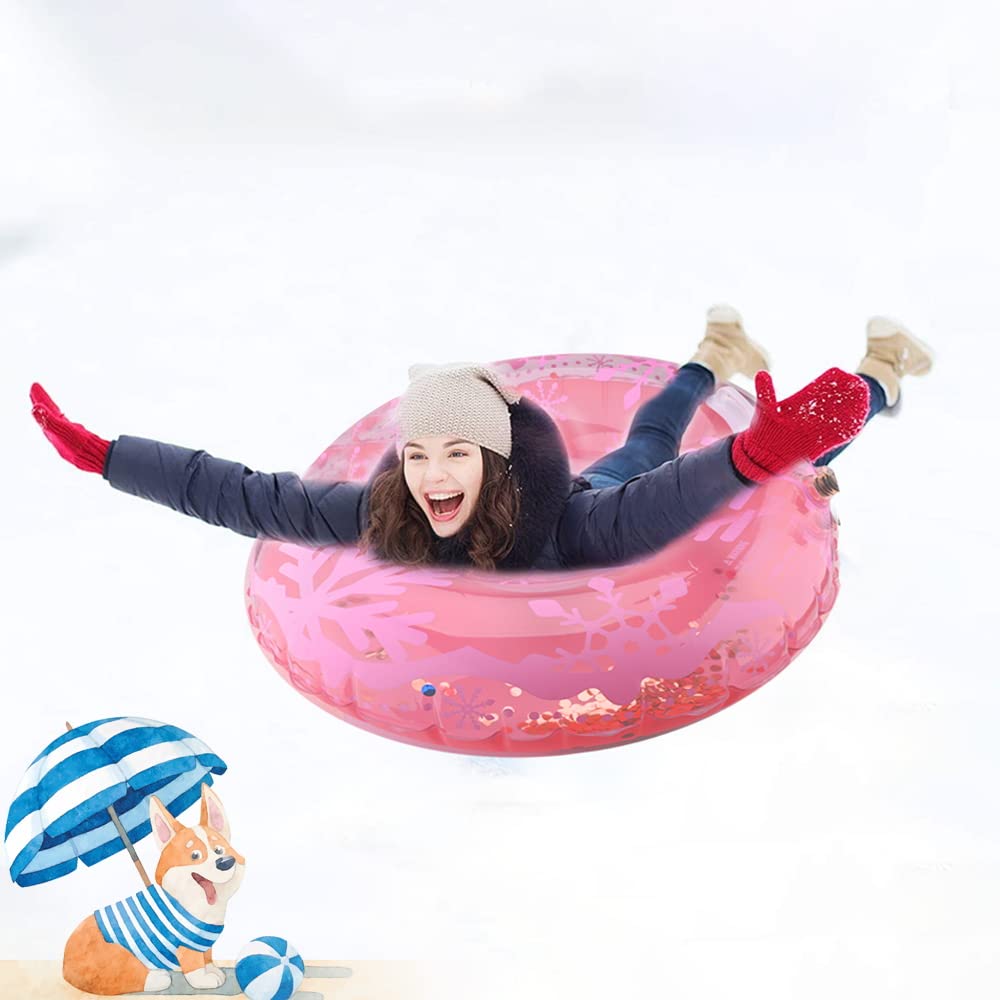 Trineo Inflable Tubo de Nieve con Asas 35.4 Pulgadas para Niños Adultos