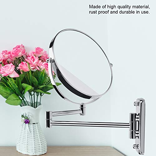 Focket Wall Mount Makeup Mirror,3x Magnification Double Sided Swivel HD Makeup Mirror for Bathroom/Home/Powder room Using(8") - Image 3