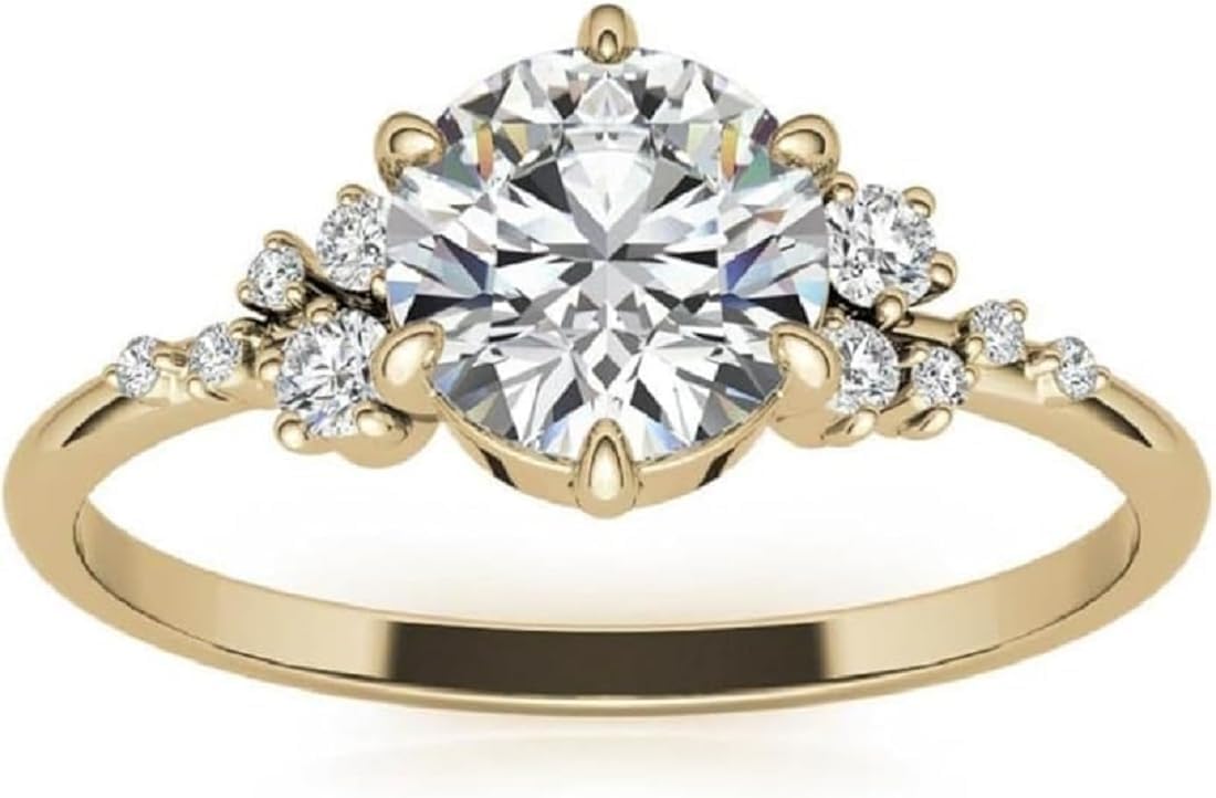 1CT-3CT Round Cut Moissanite Wedding Ring Set Solitaire Bridal Handmade Ring, VVS1 10K 14K 18K Gold & 925 Sterling Silver Anniversary Promise Gift for Her