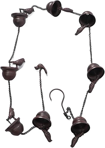 Miniatura 7 de Cadenas de lluvia para canalones, para exteriores, para pájaros, para exteriores, cadena de lluvia, decorativo, repuesto para canalones, bajantes