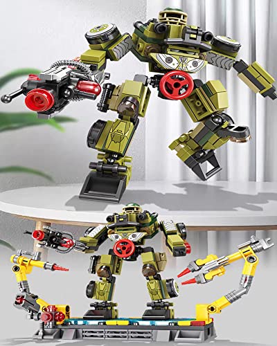 Military Mecha Building Kit (283Pcs), War Robot Building Block Toys, Weapon Mecha Action Figure Model, Boys Collectible Mecha Toys, Children's Birthday Gift(4129) #TOP4