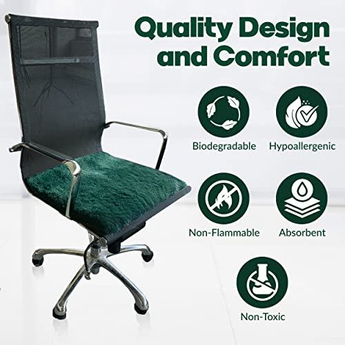 Natural Sheepskin For Bed Sores And Skin Irritation | Gisborne 100% Real Medical Sheepskins With Non-Slip Back For Pain Relief And Discomfort, Wool Seat Pad, Emerald, 30 In. X 60 In. #TOP6