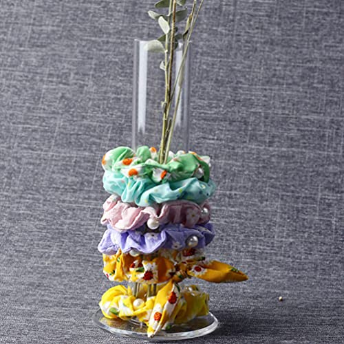 Lurrose Jewelry Stand 2pcs Acrylic Scrunchie Holder Stand Scrunchie Display Cylinder Clear Jewelry Display Organizer Bracelet Display Stand for Bracelets Watches Hair Ties 25cm Bracelet Stand - Image 4