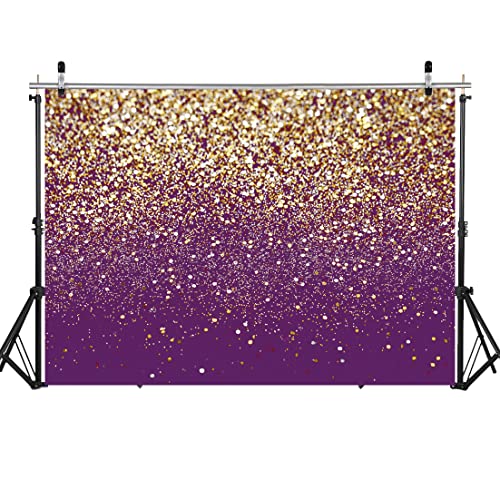 Fondo fotográfico 7x5ft Purple Bokeh Gold Spots miniatura 6