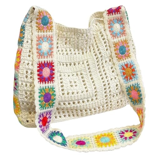 Sac à main Boho pour femmes en tricot de laine beige pour le quotidien