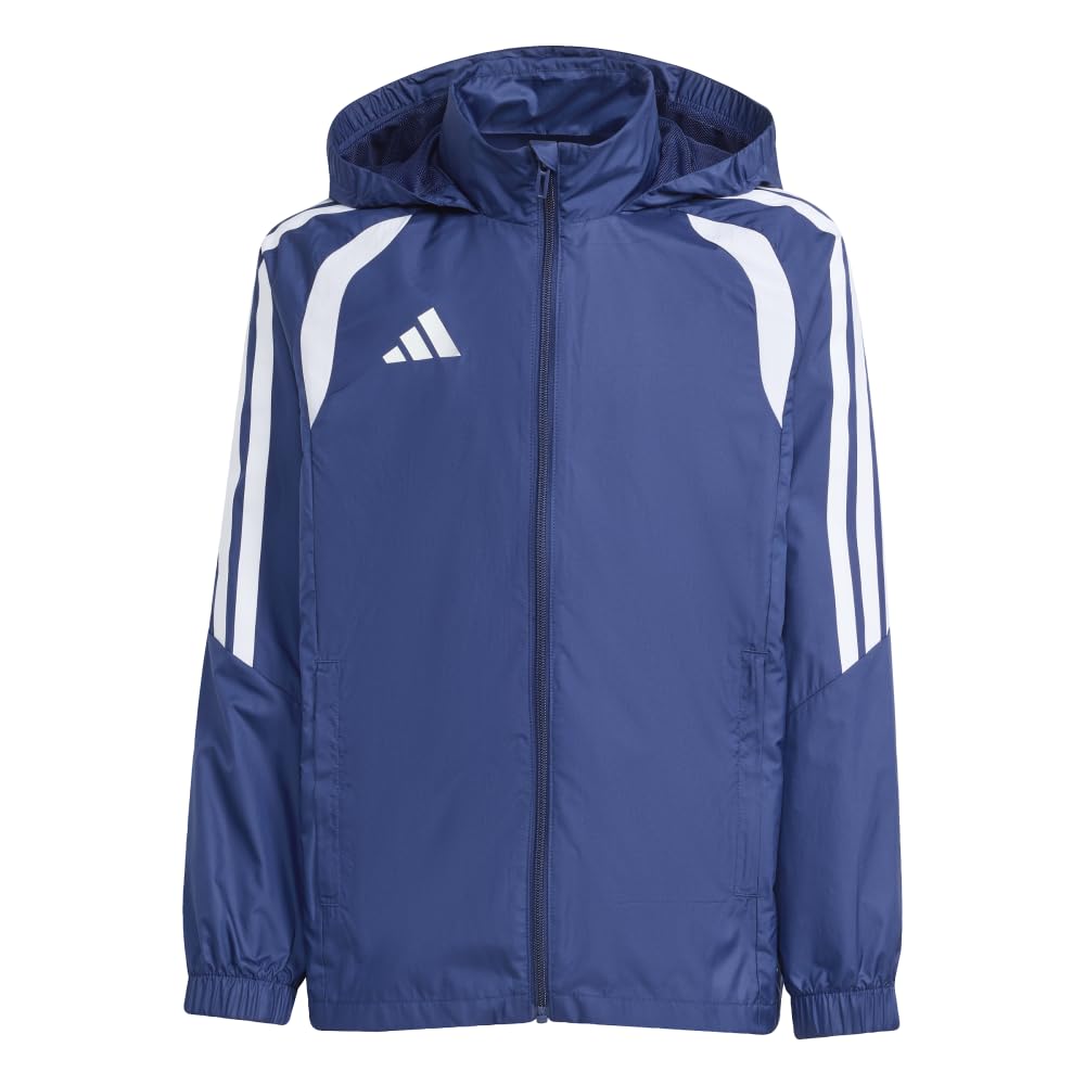 adidas Junior Tiro 26 Football Windbreaker Jacket, Navy, Size 9-10 Years