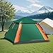 Bnineteenteam Automatic Hydraulic Camping Tent, Space for 3 or 4 People with Large and Doors (Dark Green