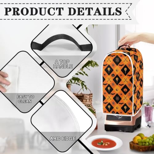 Image of Golf Pumpkins Blender Dust Cover, Anti Fingerprint Polyester Stand Mixer or Coffee Maker Appliance Protector, Stain Resistant Blender Cover for Kitchen Appliance Halloween Party Decor