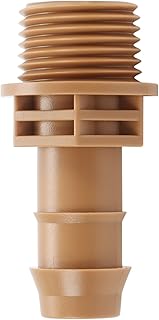 12 Pieces 1/2 Inch PVC to 1/2 Inch Drip Irrigation Adapter Fittings, 1/2" Male Pipe Thread(MPT) x 1/2" Drip Line Barbed Coupling Connectors 1/2-in PVC to 1/2-in Poly Tubing Adapter