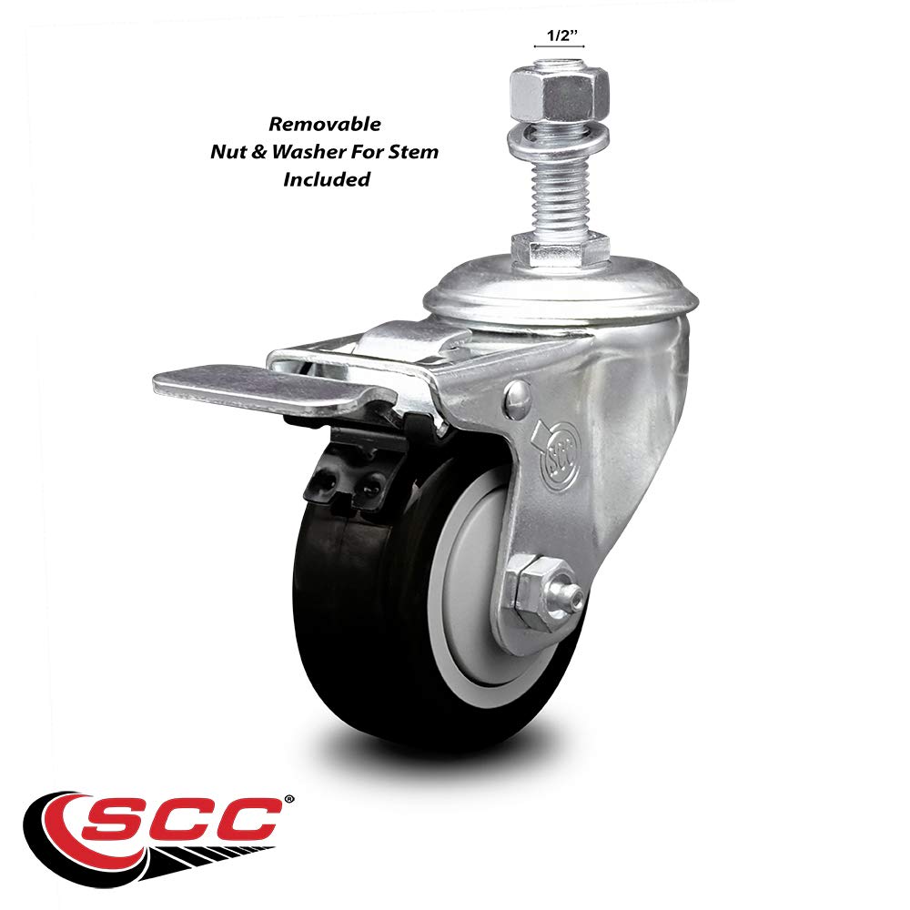 Polyurethane Swivel Threaded Stem Caster w/3.5