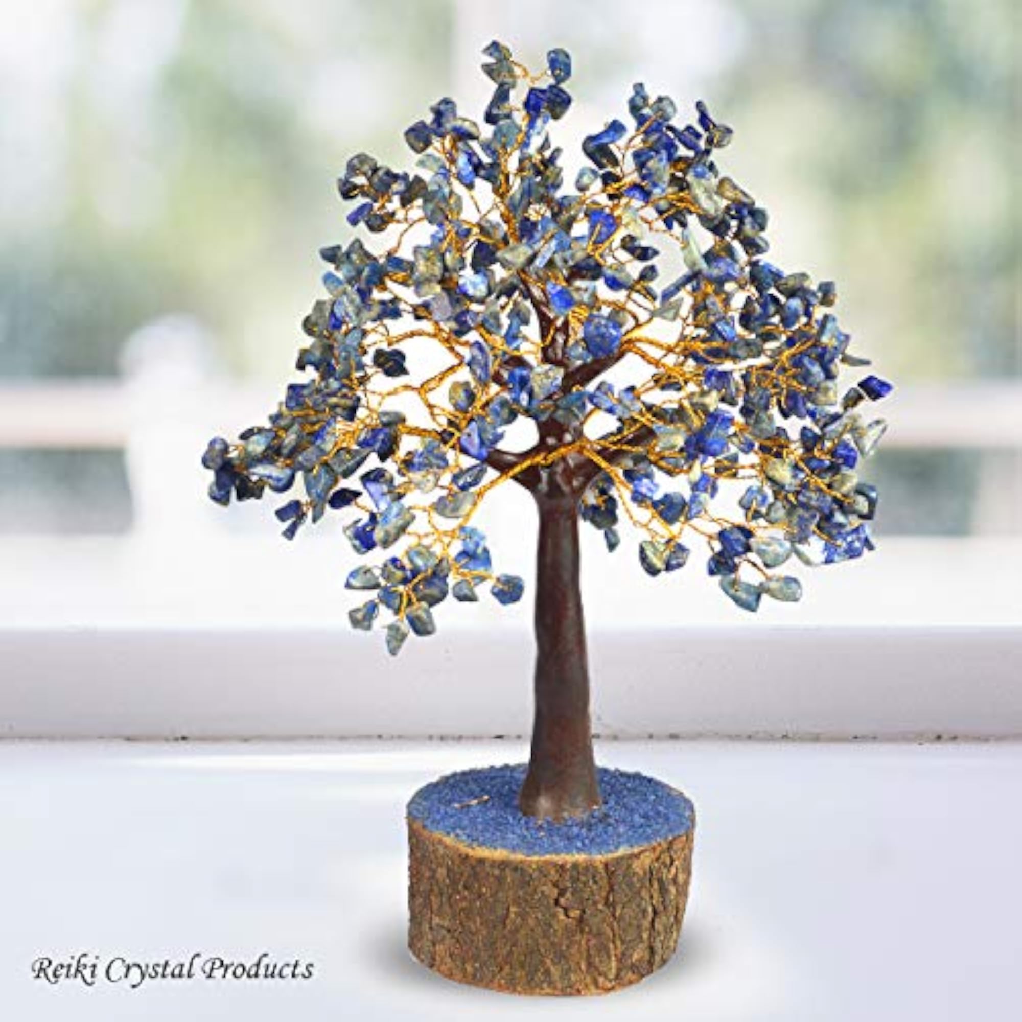 Lapis Lazuli Stone Tree Showpiece with 500 Beads
